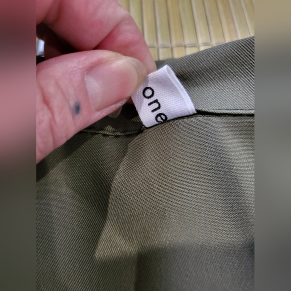 The One Medium Army Green Elbow Sleeve Midi Shirt Dress - Picture 5 of 9